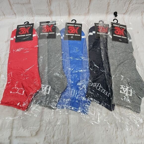 32West Styl'z Designer Socks Lot Of 5 Pairs Men's Ankle Quarter Crew Socks - Picture 8 of 8